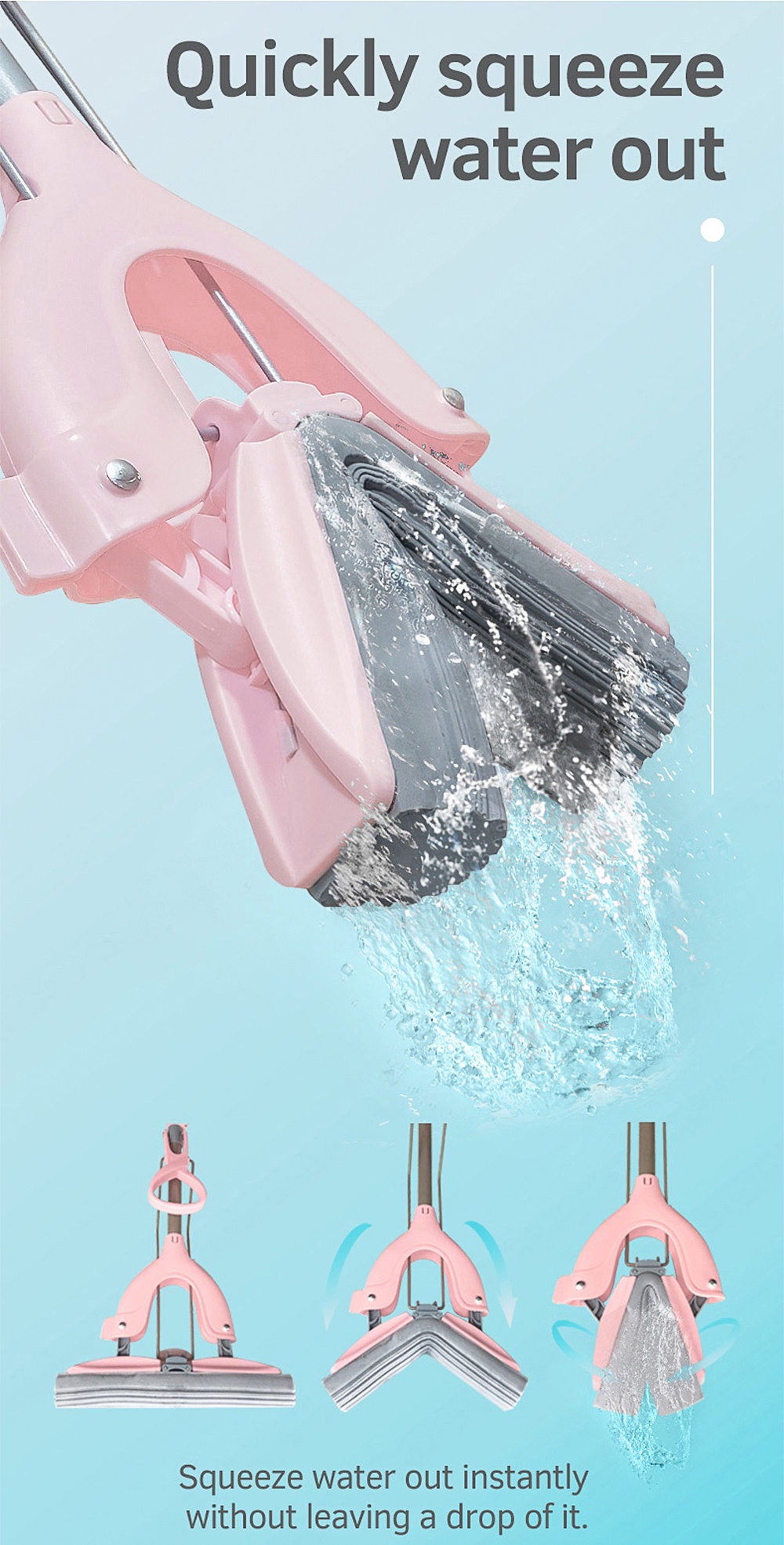 Quick dry PVA sponge floor mop-3